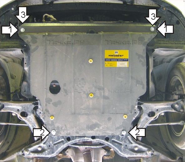 Защита Мотодор для картера и КПП Toyota Matrix I полный привод 2002-2007. Артикул 04002