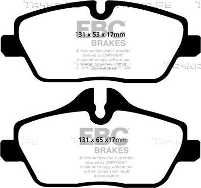 Тормозные колодки EBC Brakes передние для MINI Coupe R58 2010-2015. Артикул DPX2056