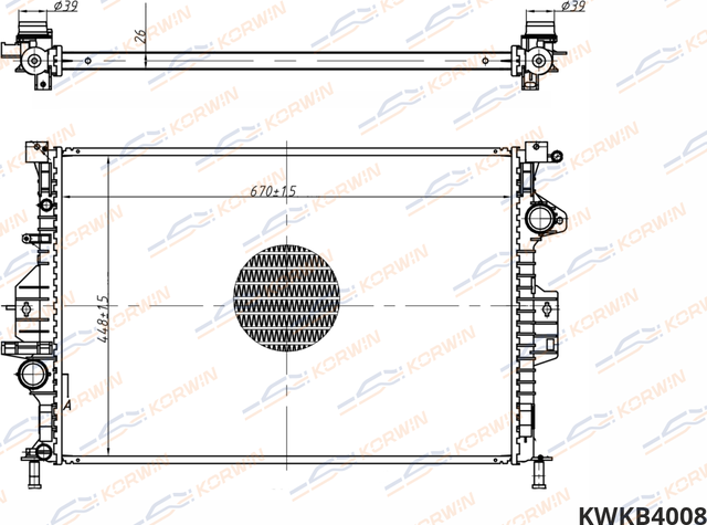 Радиатор охлаждения Ford Mondeo IV 1.6-2.3/XC60/XC70 (07-) (гарантия 2 года) (Korwin). Артикул KWKB4008