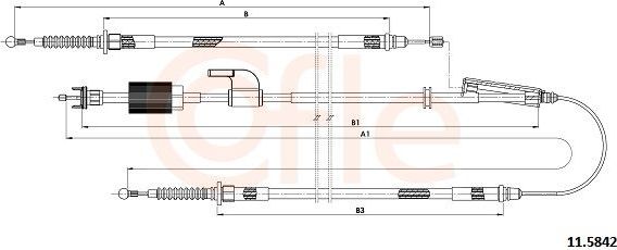 Трос ручника (тросик ручного тормоза) Cofle. Артикул 11.5842