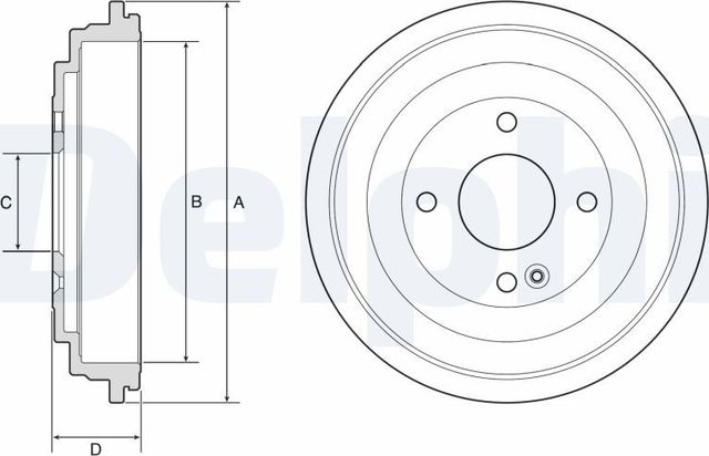 Тормозной барабан Delphi задний для Kia Stonic 2020-2026. Артикул BF592