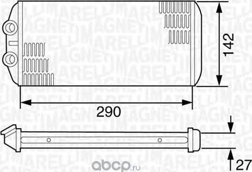 Радиатор печки , Теплообменник 5E2210400 (Magneti Marelli). Артикул 350218306000