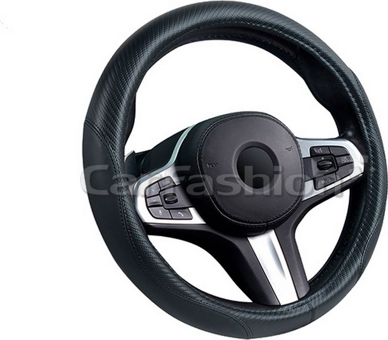 Оплётка на руль CarFashion Magnum (размер M, экокожа, цвет ЧЕРНЫЙ/ЧЕРНЫЙ/ЧЕРНЫЙ). Артикул 31635