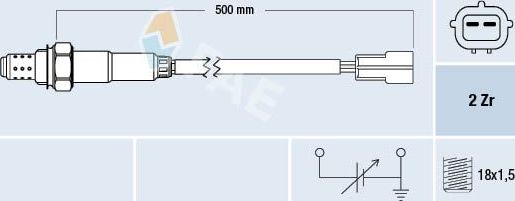 Лямбда-зонд (кислородный датчик) FAE передний для Daewoo Rezzo 2000-2008. Артикул 77324
