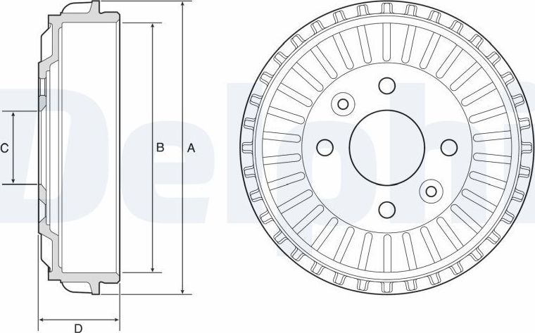Тормозной барабан Delphi. Артикул BF594