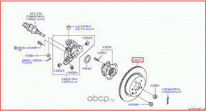 Тормозной диск Nissan задний для Infiniti QX50 I 2013-2017. Артикул 43206EG000