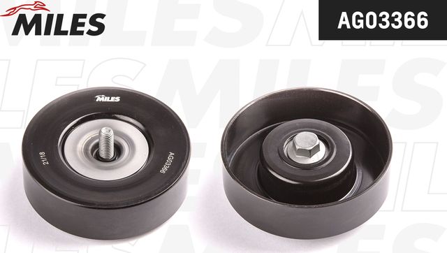 Направляющий (ведущий) ролик приводного поликлинового ремня Miles (Металл). Артикул AG03366