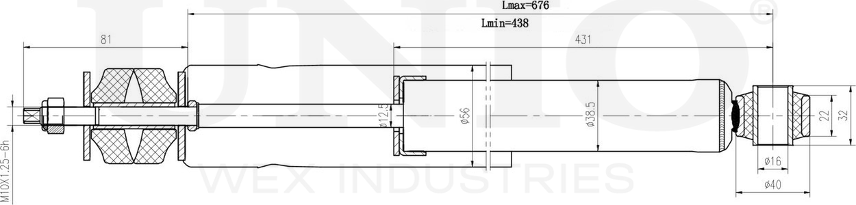 Амортизатор подвески (Unio). Артикул SAB-10405