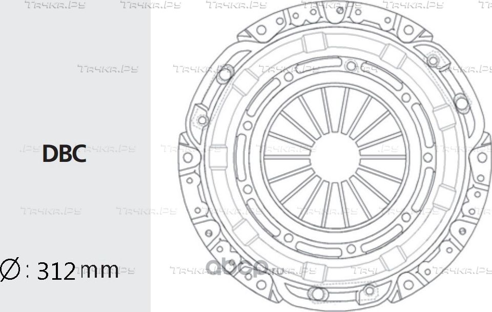 Корзина сцепления HYUNDAI HD65,72,78,County дв.D4DB,D4DD,D4GA (300мм) VALEO PHC. Артикул HDC57