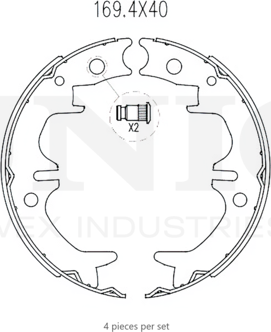 Колодки тормозные барабанные, комплект (Unio). Артикул BRP-10014