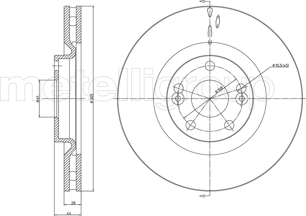 Тормозной диск Metelli. Артикул 23-0678