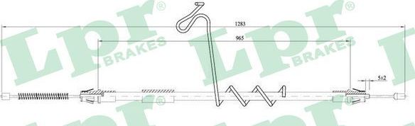 Трос ручника (тросик ручного тормоза) LPR. Артикул C0292B