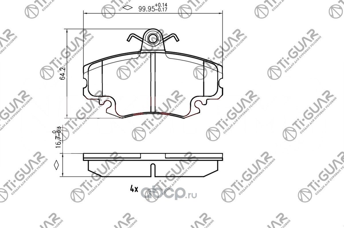 Тормозные колодки (TI-Guar). Артикул TG0284C