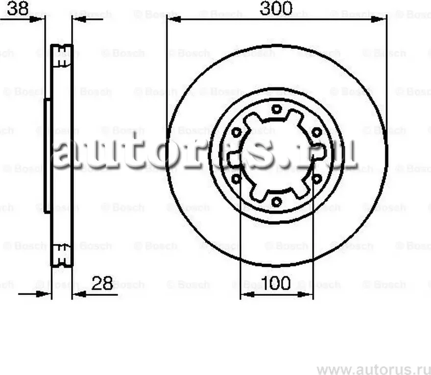 ДИСК ТОРМОЗНОЙ ПЕРЕДНИЙ (Bosch). Артикул 0986479031