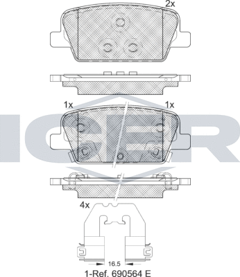 Тормозные колодки Icer. Артикул 182388