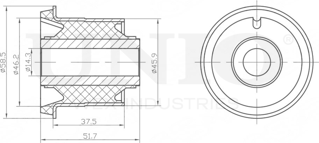 Сайлентблок рычага подвески (Unio). Артикул RMP-20333