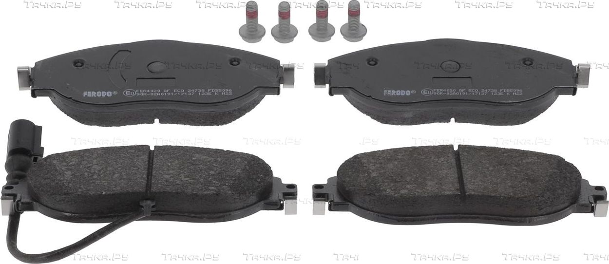Тормозные колодки Ferodo Premier Eco Friction передние для Volkswagen Golf VII 2013-2026. Артикул FDB5096