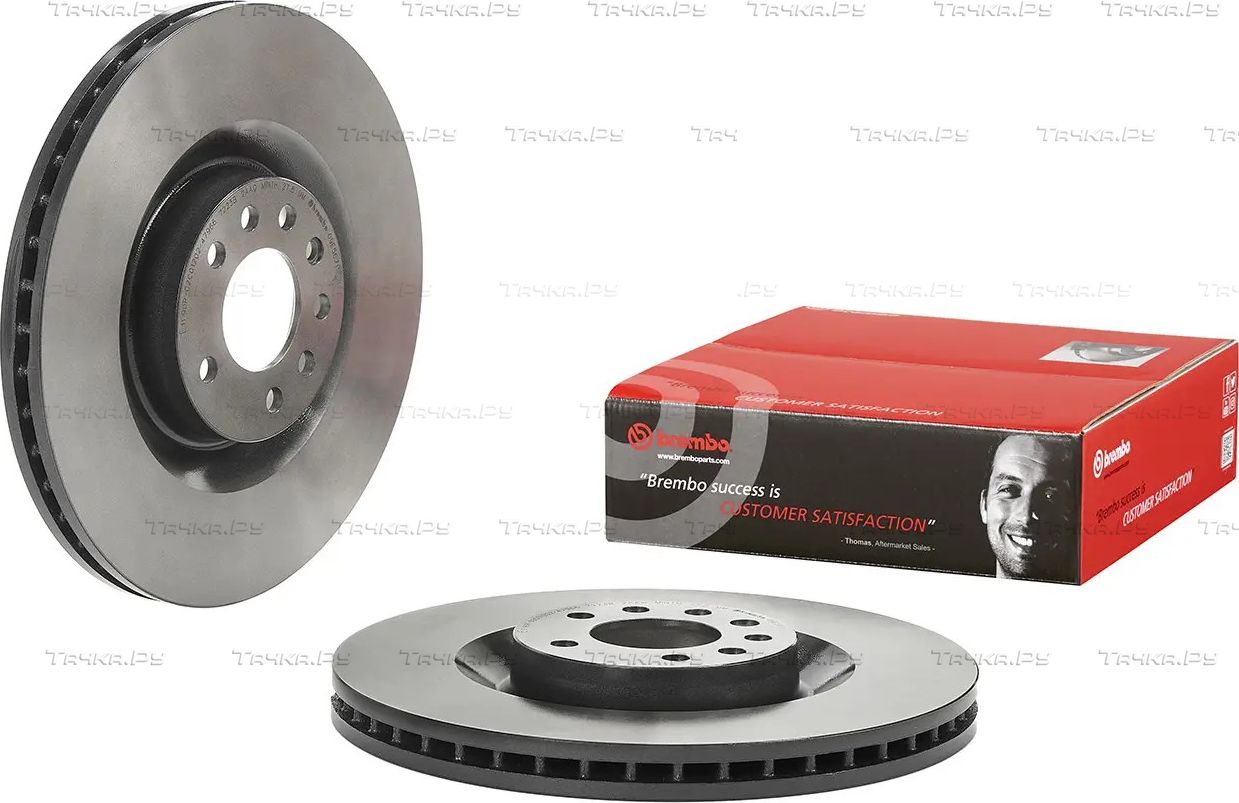 Тормозной диск Brembo PRIME LINE - UV Coated передний для Opel Vectra C 2005-2008. Артикул 09.E567.11