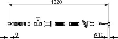 Трос ручника (тросик ручного тормоза) Bosch задний правый для Volvo V40 I 2000-2004. Артикул 1 987 477 894