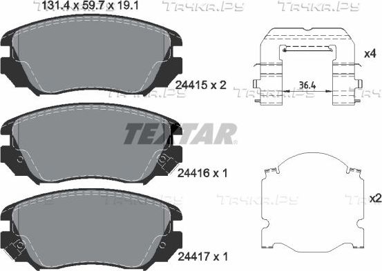 Тормозные колодки Textar. Артикул 2441501