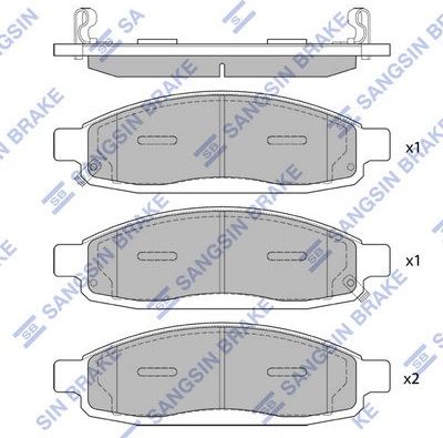 Тормозные колодки Sangsin Hi-Q. Артикул SP1446