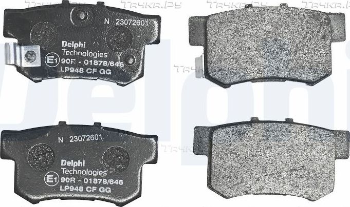 Тормозные колодки Delphi (Low-Metallic) задние для Haval H6 2013-2026. Артикул LP948