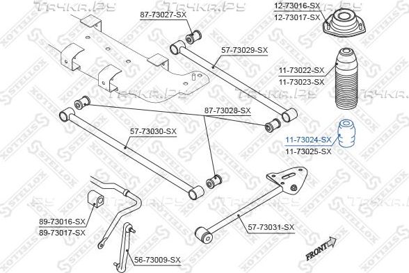 Отбойник амортизатора (стойки) Stellox. Артикул 11-73024-SX