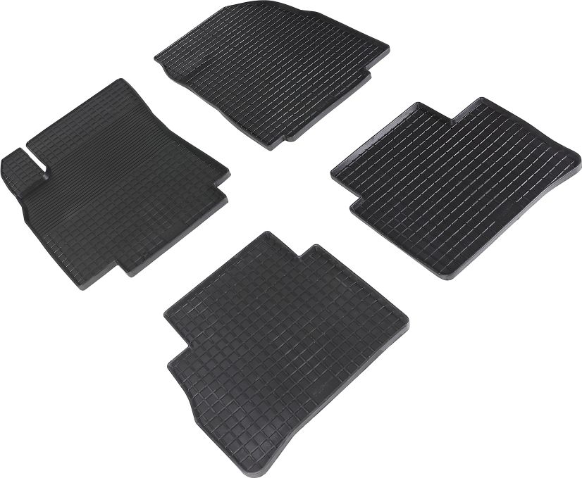 Коврики резиновые Seintex с узором сетка для салона Nissan Tiida C11 2004-2014. Артикул 00633