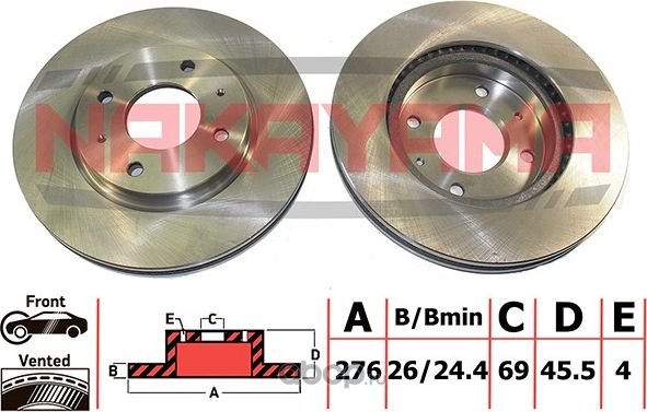 Диск тормозной (Nakayama). Артикул Q4708