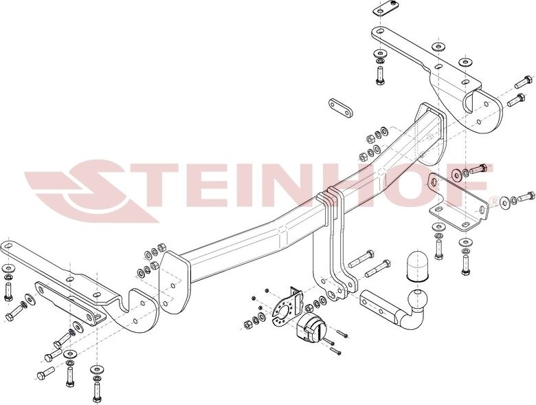 Фаркоп Steinhof для Toyota Highlander VI 2019-2026. Артикул T-156