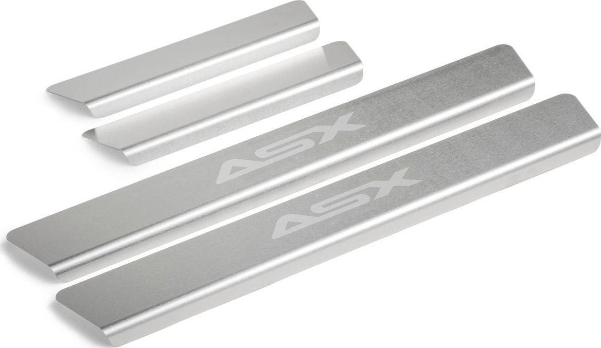 Накладки Rival на пороги (с надписью) для Mitsubishi ASX 2010-2019 2020-2026. Артикул NP.4011.3