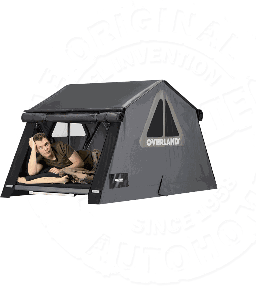 Палатка на крышу автомобиля Autohome OVERLAND SMALL SAFARI EXPLORER, тент карбон, лестница 220 мм. Артикул OLSE/01