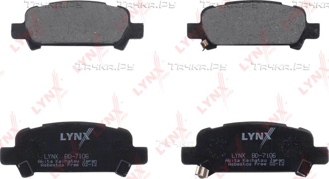 Тормозные колодки LYNXauto задние для Subaru Outback II 2000-2003. Артикул BD-7106