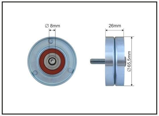 Направляющий (ведущий) ролик приводного поликлинового ремня Caffaro (Металл). Артикул 394-58