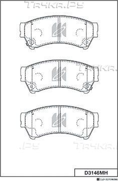 Тормозные колодки MK Kashiyama передние для Mazda 6 I (GG) 2002-2007. Артикул D3146MH