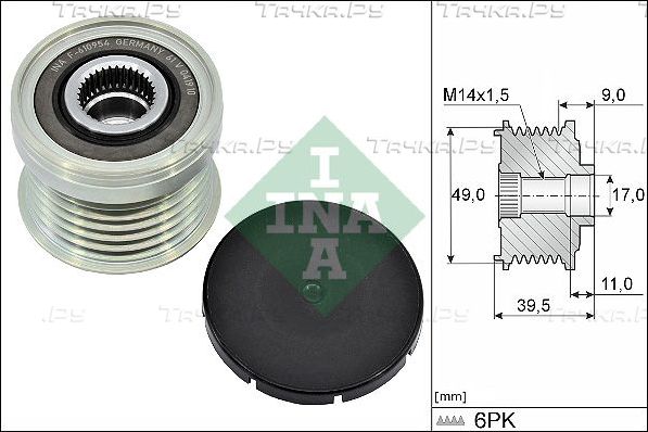 Муфта генератора обгонная Ina для BMW X4 I (F26) 2014-2018. Артикул 535 0361 10