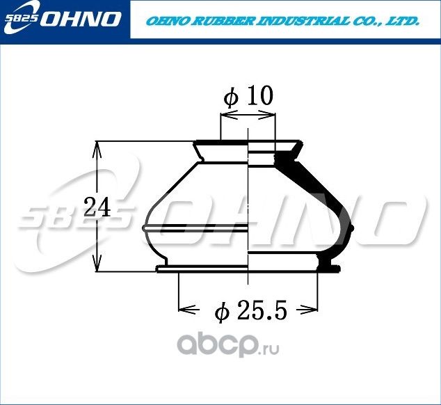 Пыльник рулевого наконечника (шаровой опоры) 5`825 DC-2522 (Ohno). Артикул DC2522