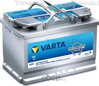 Стартерная аккумуляторная батарея Стартерная акку (Varta). Артикул 570901076B512