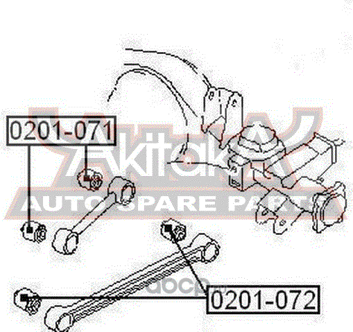 Сайлентблок заднего рычага подвески Asva. Артикул 0201-072