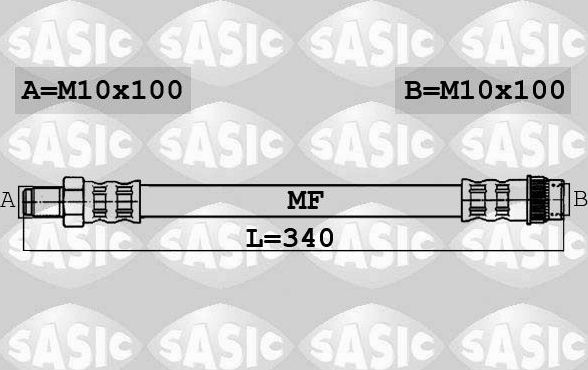 Тормозной шланг Sasic задний левый для Renault Kangoo I 2001-2009. Артикул 6604010
