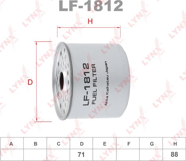 Топливный фильтр LYNXauto. Артикул LF-1812