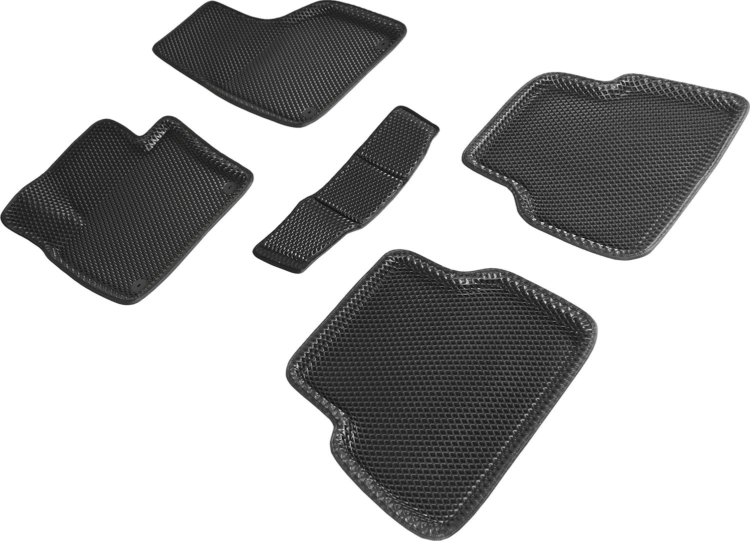 Коврики Seintex 3D EVA ромб для салона Volkswagen Tiguan I рестайлинг 2011-2017 ЧЕРНЫЕ. Артикул 95362