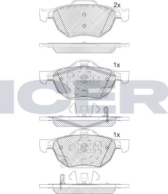 Тормозные колодки Icer передние для Honda Accord VII 2003-2008. Артикул 181695
