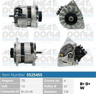 Генератор Meat & Doria для Ford Transit IV 1991-1994. Артикул 5525455
