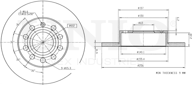 Диск тормозной (Unio). Артикул BRD-20106