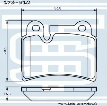 Колодки тормозные задние (Starke). Артикул 173510
