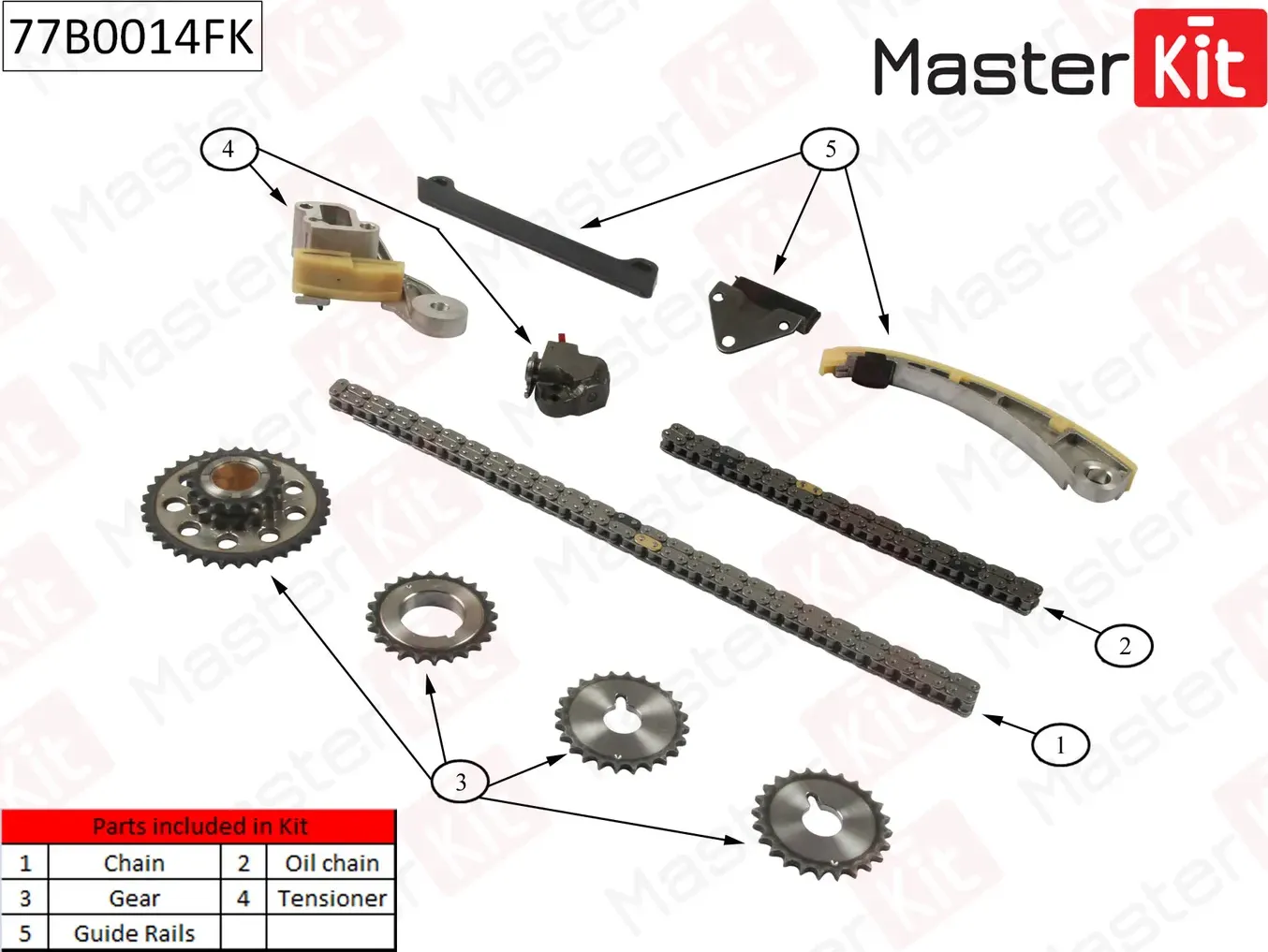 77B0014FK Комплект цепи ГРМ SUZUKI Grand Vitara 2.0 5DR J20A 98-05 (Master KIT) Master KIT. Артикул 77b0014fk