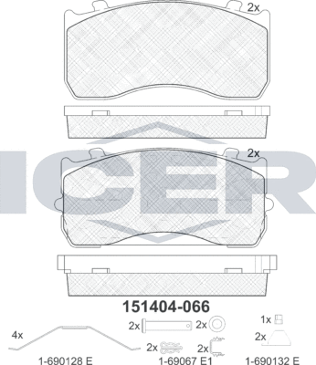 Тормозные колодки Icer. Артикул 151404
