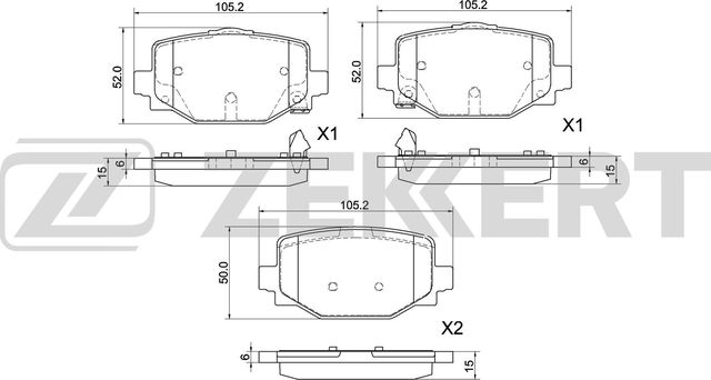 Тормозные колодки Zekkert задние для Infiniti QX50 II 2018-2026. Артикул BS-1084