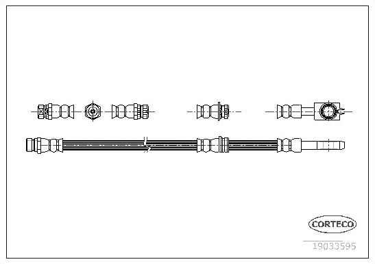 Тормозной шланг Corteco передний передний для Volkswagen Golf Plus I 2004-2013. Артикул 19033595